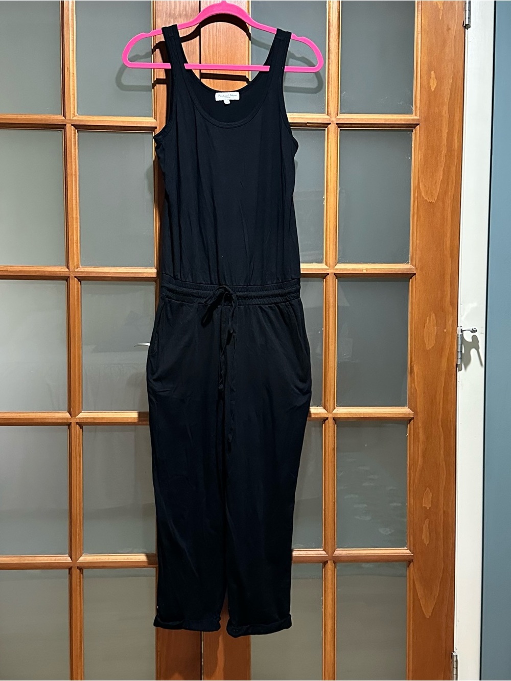 Michael Stars Black Sleeveless Drawstring Waist Jumpsuit